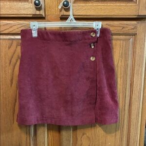 SHEIN Burgundy Mini Skirt with Button Accents Jr size L